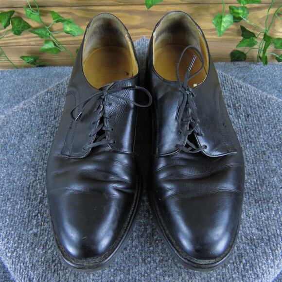 Johnston & Murphy Men USA Derby Oxfords Black Leather Size 12 Narrow Used 2025 - Picture 2 of 8